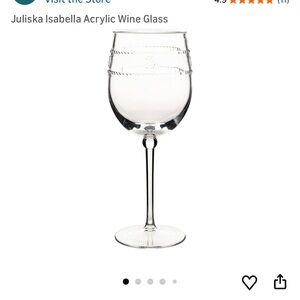 NEW Juliska Clear Rope-Band Acrylic Wine Glass - set of 4